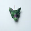 Gorgeose Pieces Ruby And Zoisite Gemstone Wolf Head Pendant Mineral Beads Natural 41x34x16mm 25.5g