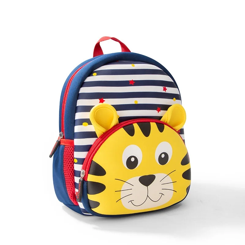 

3D Cute Cartoon Waterproof PVC Tiger Animal Toddler Backpack for 1-6 Years Boys, 7-8 colors
