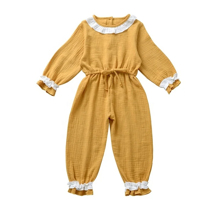 

B23827A New children's rompers for fall Long sleeve solid color Rompers
