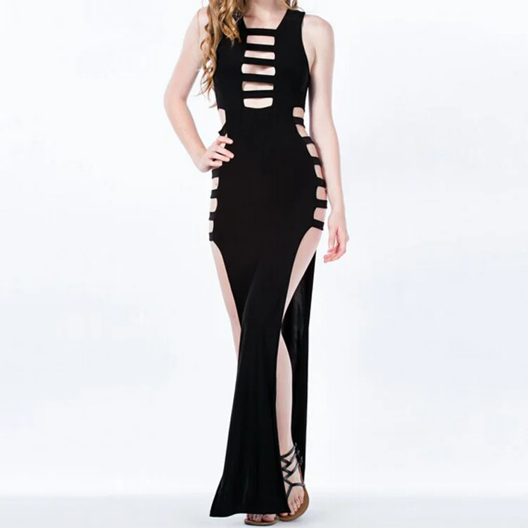 double slit maxi dress