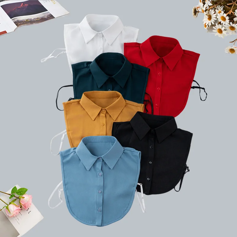 Matwsec Collar White Dickey for Women Girls Blouse Half Shirts Detachable Adjustable Faux Collars Four Season Fashion Tshirt