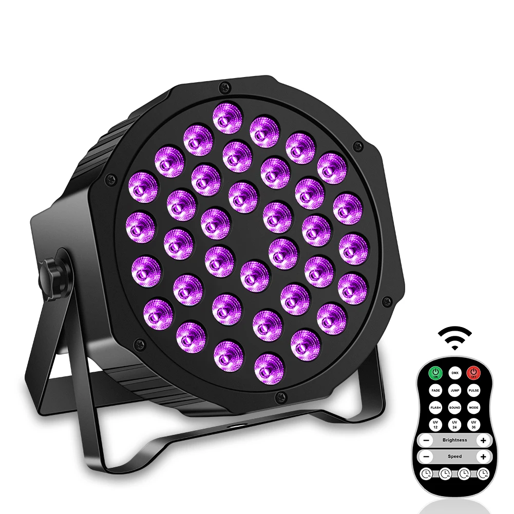 

U`King RGB Battery Powered Wireless UV LED Par Can Uplight Stage Lights With Rechargeable Battery