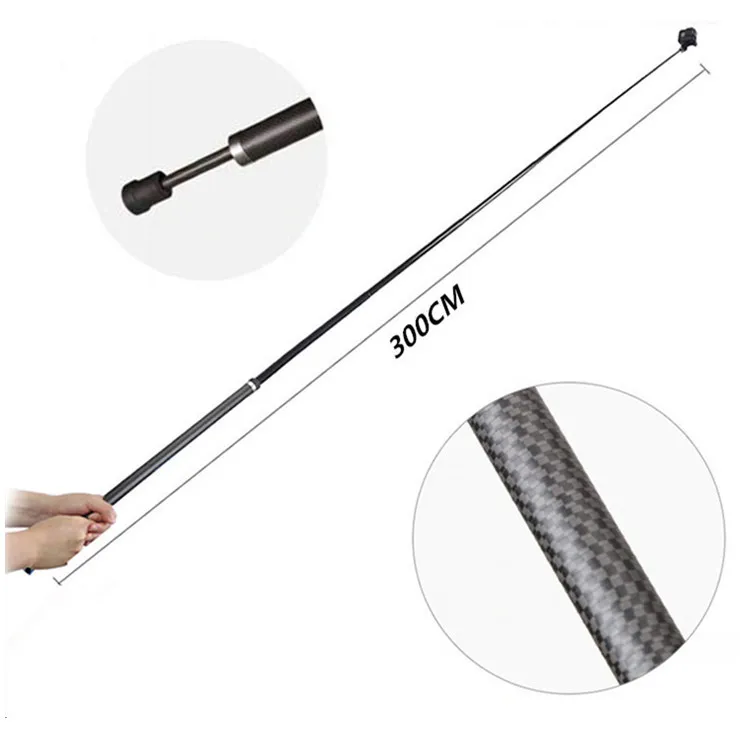 

3M Durable Ultra Super Long Extension Monopod 3 In 1 Invisible Carbon Fiber Selfie Stick for GoPro Insta360 Insta 360 GO2 ONE X2
