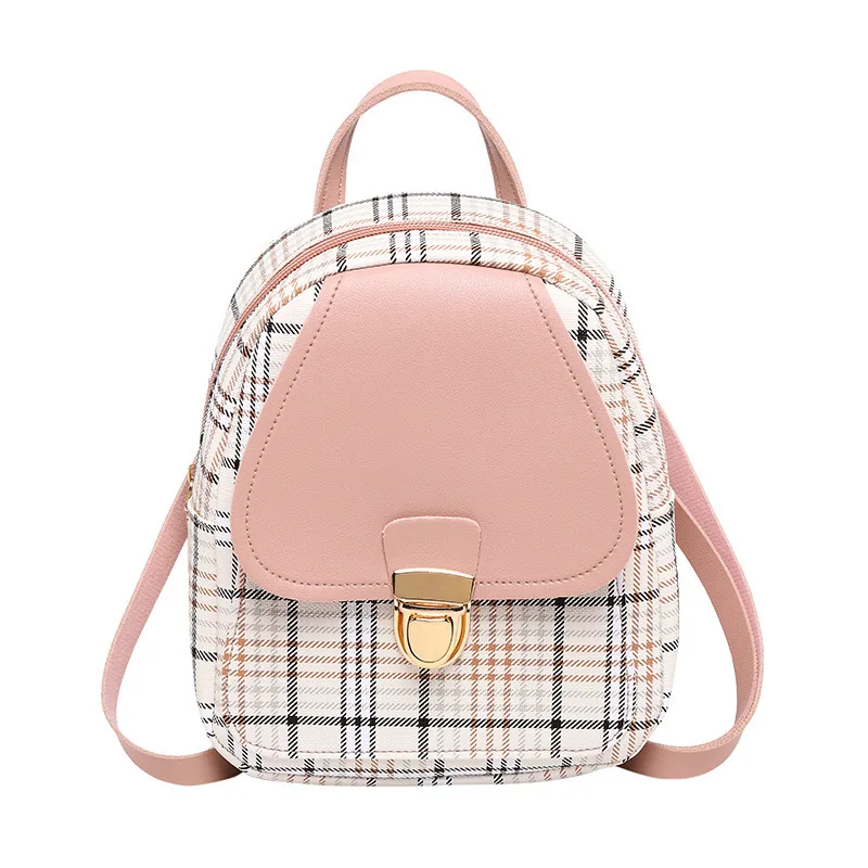 

PU women's bag 2021 New Plaid backpack handbag shoulder crossbody bag cross-border supply lady's bag, 5 colors