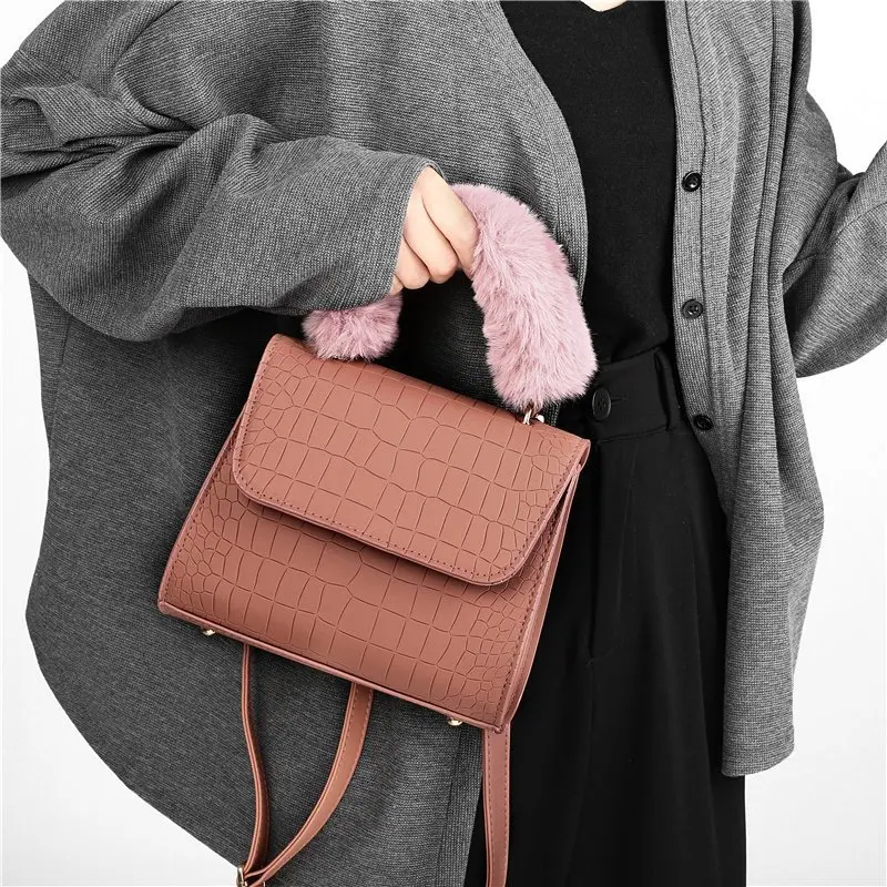 

2021 new Bag Women Handbags Fur Bucket Purse