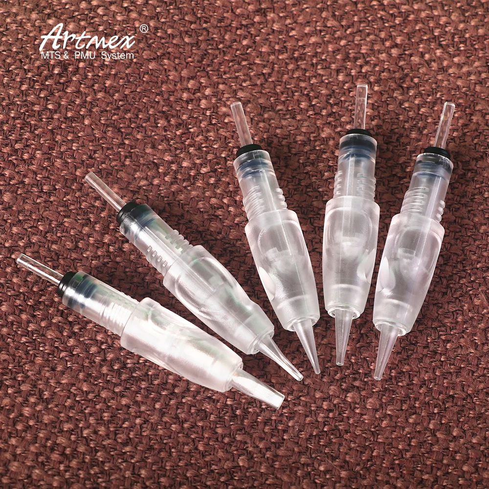 

Artmex permanent makeup tattoo machine PMU needle cartridges for V7, 1/3/5/7/9/12/24/36/42 Pins /Nano, White or no color