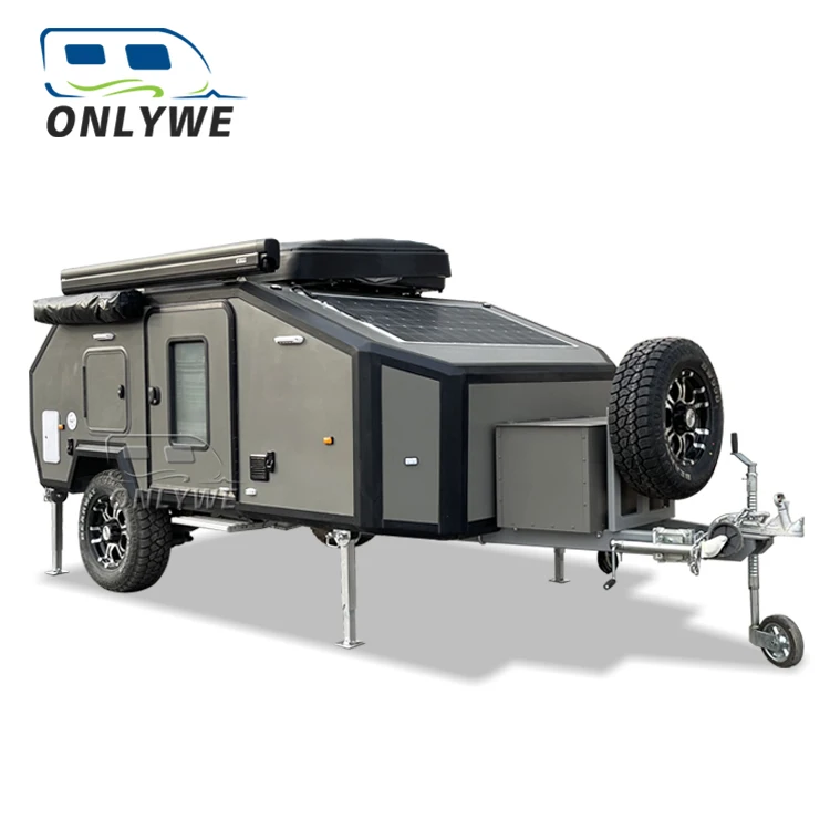 

ONLYWE Lightweight Travel Trailers Caravan Mobile Camping Trailer Mini Off Road Camper Trailer