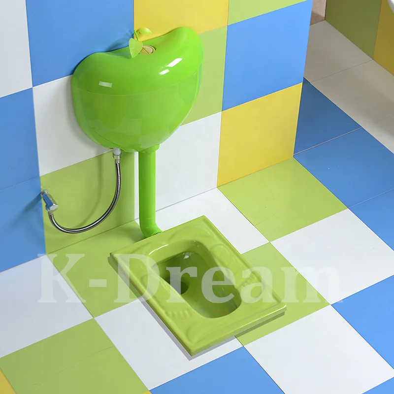 
Preschool pink colored girl squatting pan WC kids sanitary ware product 