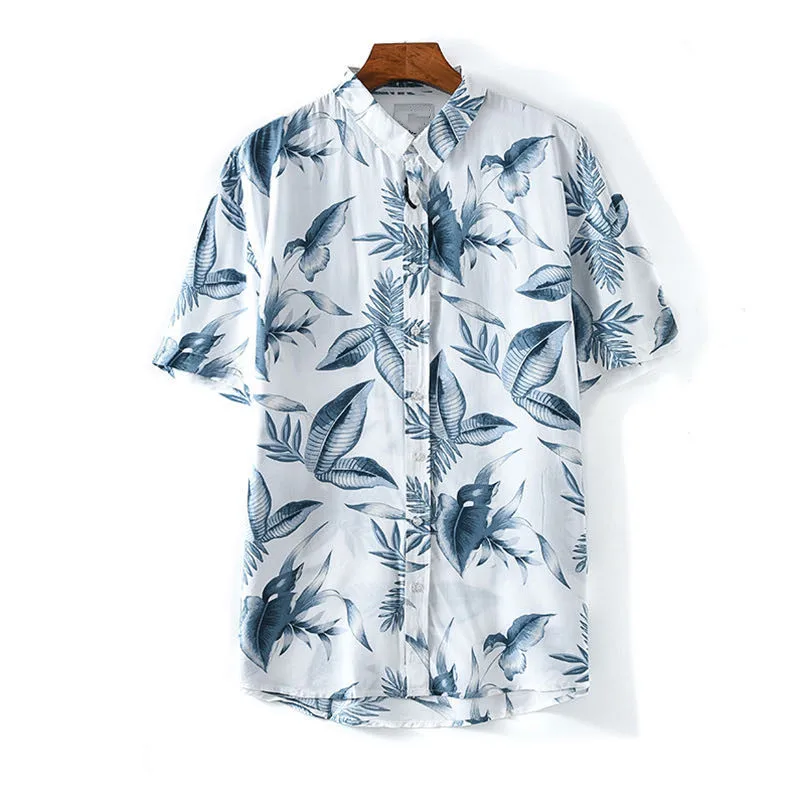 

Men's Hawaiian shirts New Design Holiday Beach Wear Floral Printing Shirt Men Viscose Shirts Stock lots