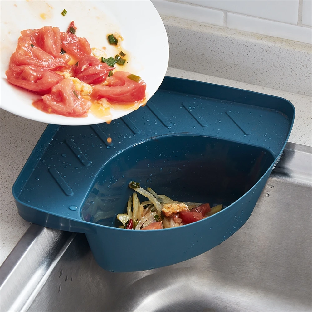 

Kitchen Sink Triangular Waste Storage Holder Drain Shelf Food Residue Fruit Vegetable Strainer Filter Rack