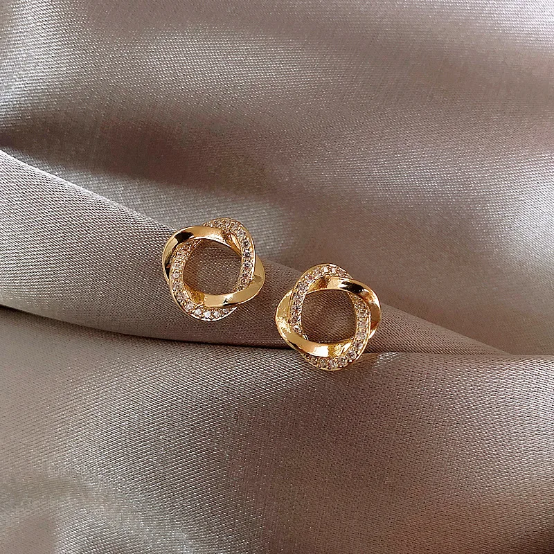 

2021 trendy jewelry rhinestone crystal bling earrings studs