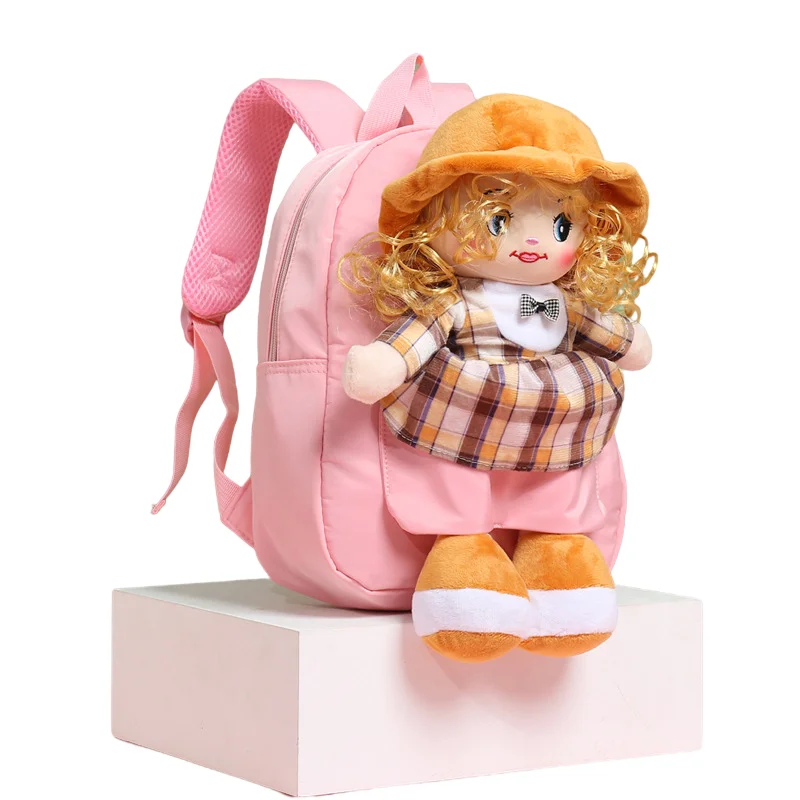 

Toy Backpack 3D Cartoon Plush Doll toy school boy girl furry cartoon bookBag Kids toddler School plush backpack Bags