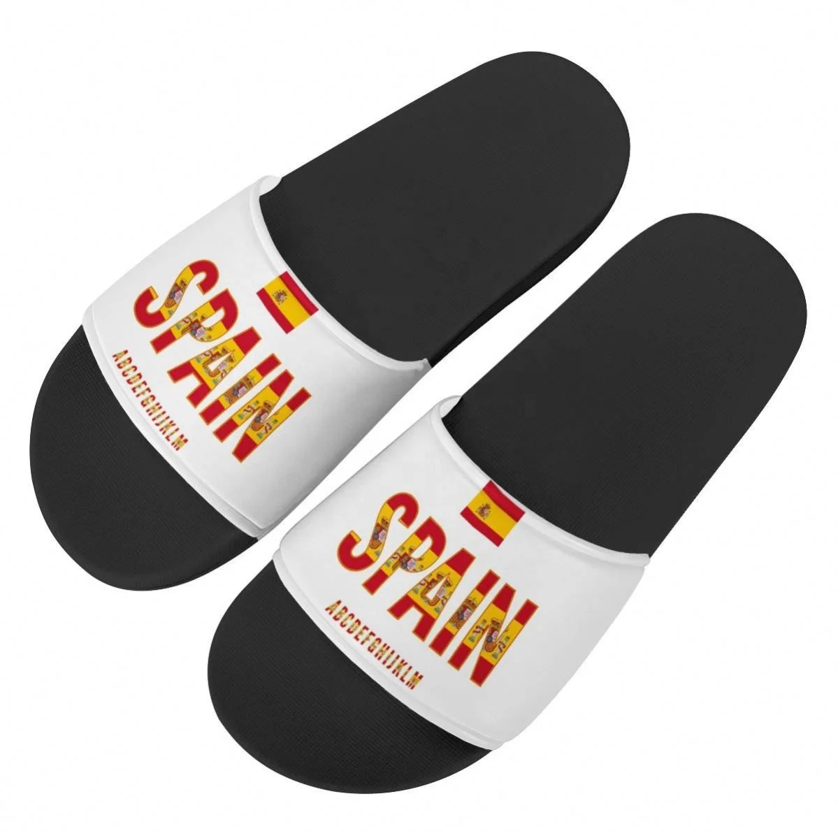 

Custom Slippers Pattern Spain English Words Letter Women Outdoor Sandals Men Non-Slip Beach Shoes Light Flip Flops Spanish Flag