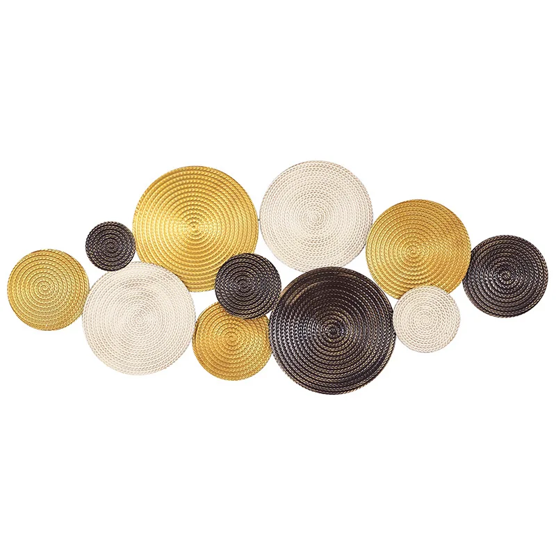 

Modern Metal Sculpture Plates Multi Color Circles Decorative Wall Hanging Art, Brown,grey,chocolate or customized