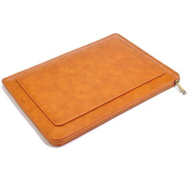 

Wholesale fashion custom slim & light premium leather portable laptop pouch case for Macbook 16 inch