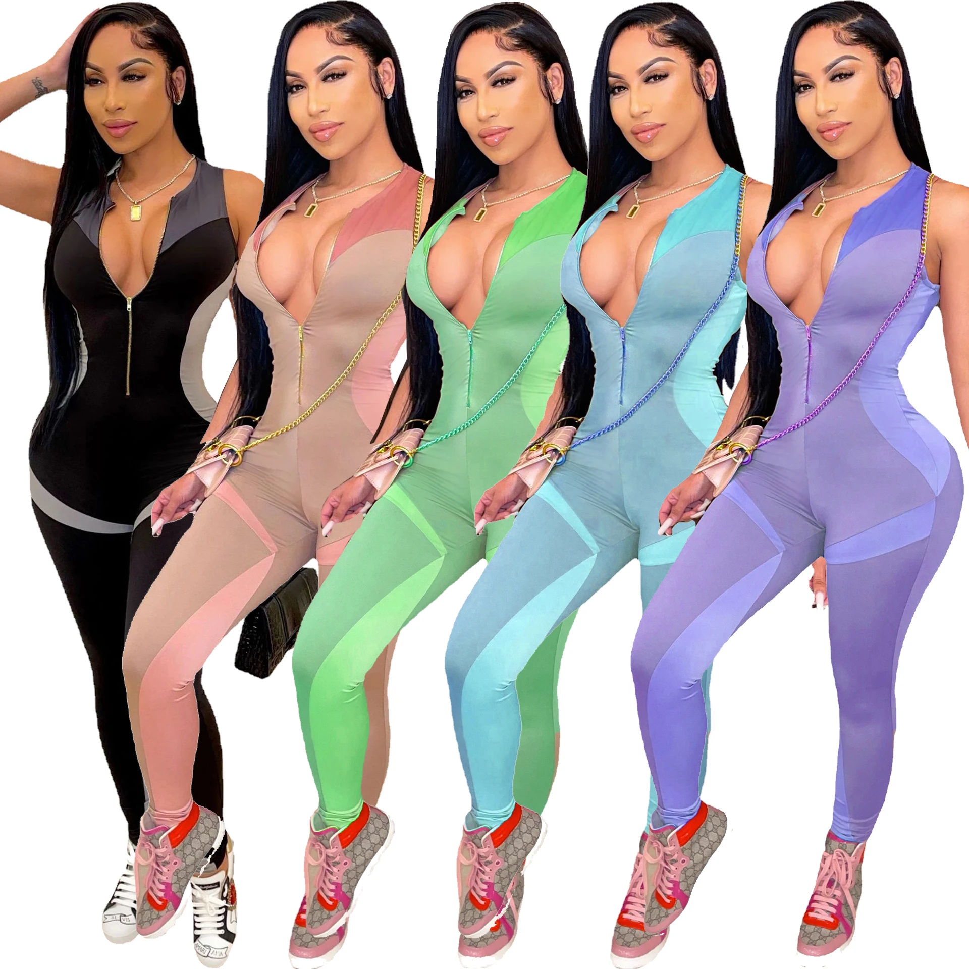 

Custom Made Printed Fashional Spring Long Sleeve Jumpsuit Set Elegant Women Long Sleeve One Piece Jumpsuit for Women Long Sleeve, Picture