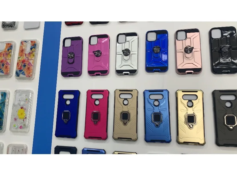 2021 Unique Hard Soft Mobile Cover Phone Cases With Upgraded Ring For