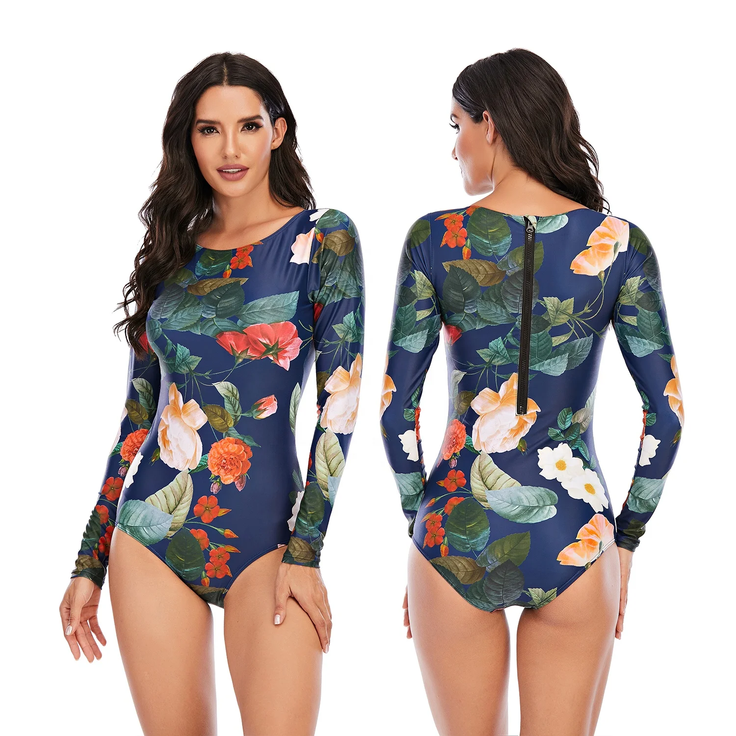 

AOSHILI New Arrived Girls One-Piece Surfwear Long Sleeve Swimsuit