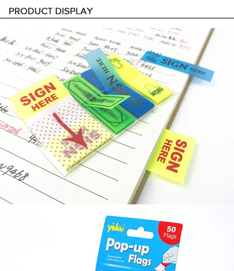 New 2020 Amazing Floursent Page Flags, High Quality Adhesive Notes Pet Index Sticky Note