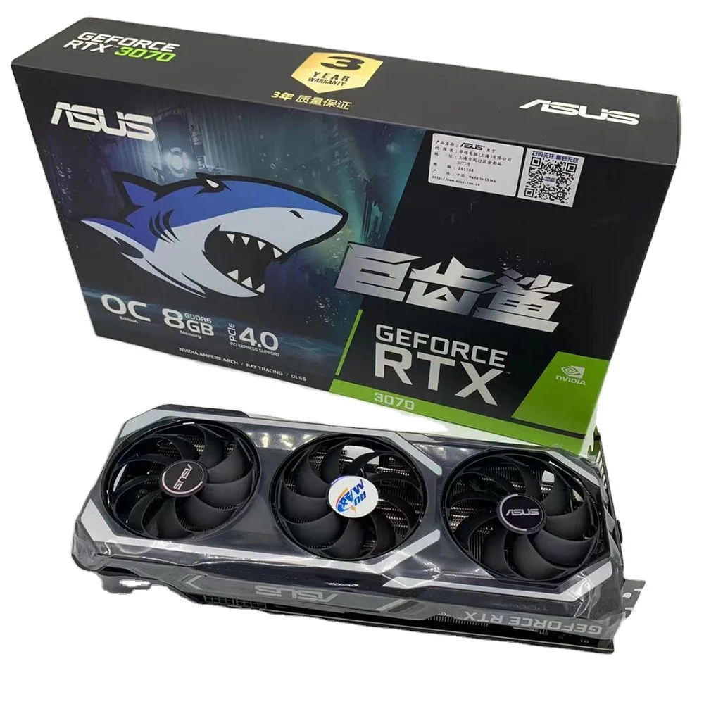 

AUSU RTX 3070 Megalodon 3 Fans Non LHR Mining Graphics ETH Mining GPU Card Wholesale Price