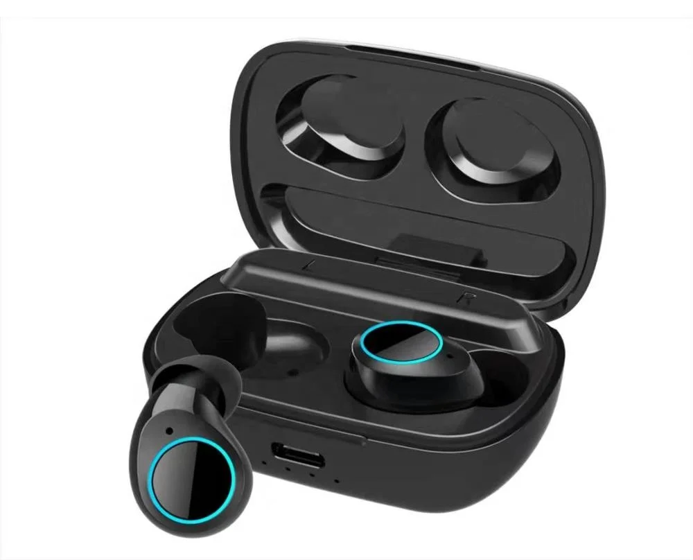 

SUNLINE 2019 Mini K1 TWS 5.0 blue tooth Wireless 3D HiFI Sound surround Airdots TWS stereo Headphones With Charging Case, Black