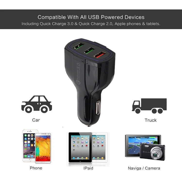 3 Port USB Car Charger