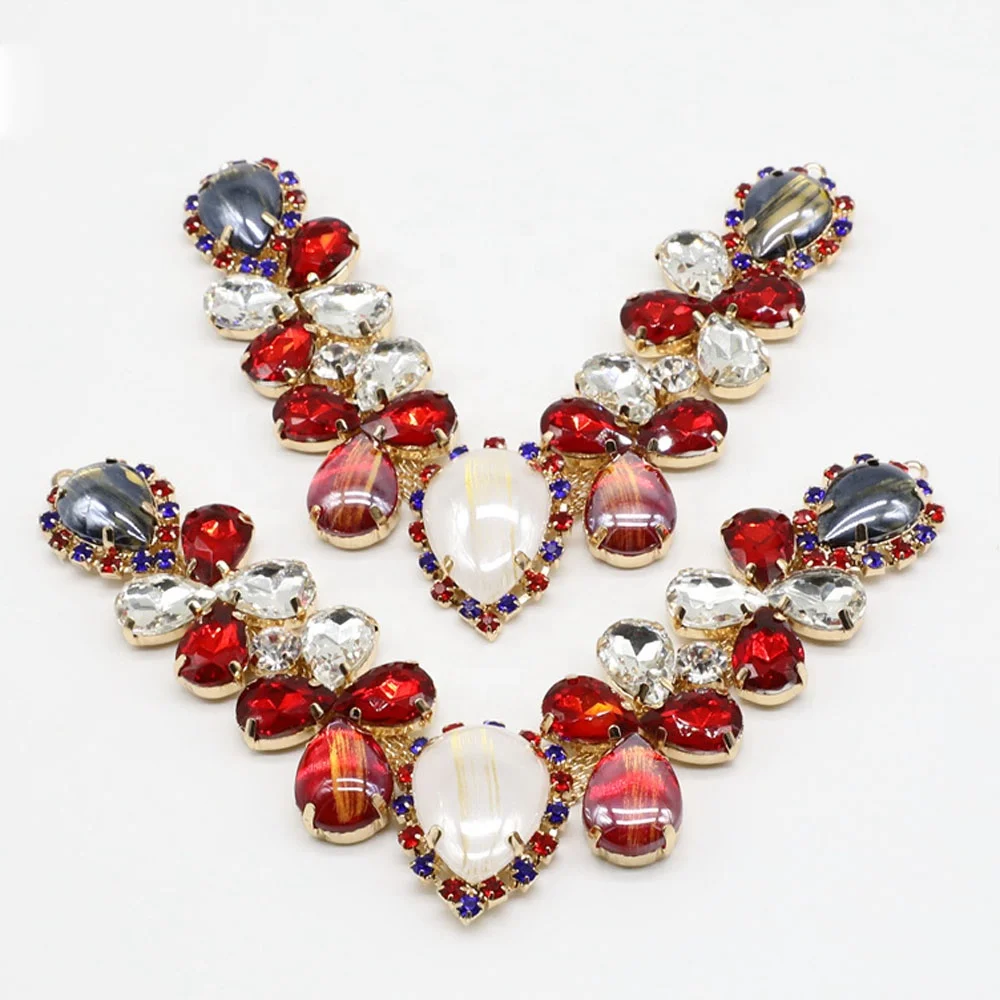 

2020 hot sale of red gem summer women slippers and sandals accessories Rhinestone shoe chain jewelry, More than 100 pairs support customization