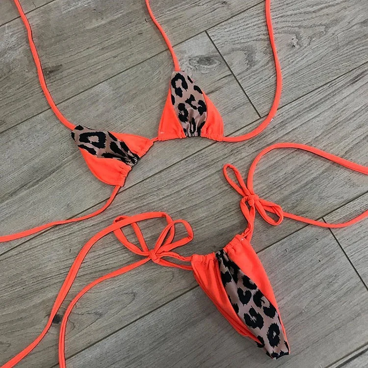 

Fashion open sexy 18 teen hot tie string leopard print bikini girl sexy 2020