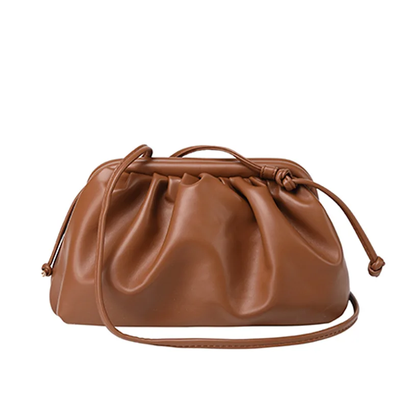 

New arrival beautiful pouch dumpling cloud crossbody bag handbags for women, Brown/white/black