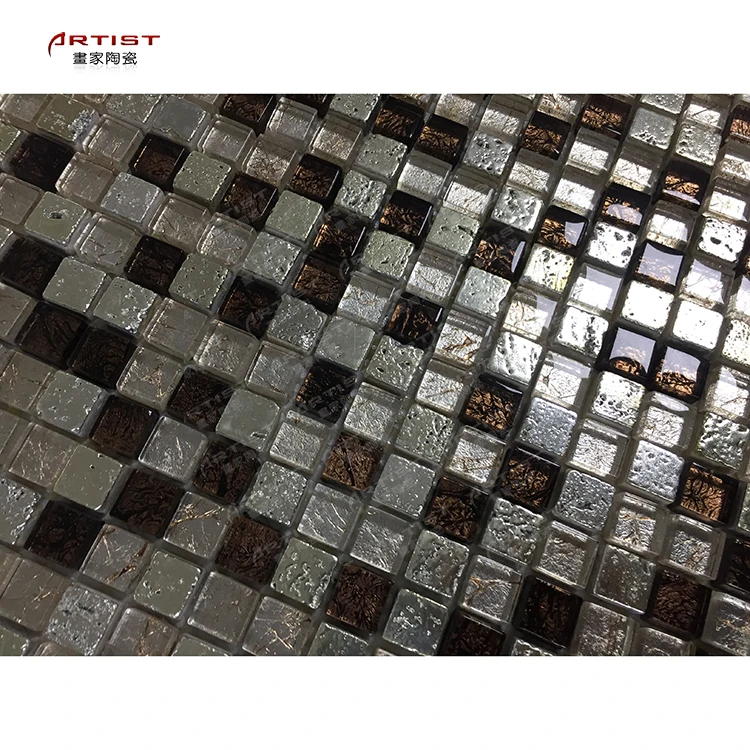 水晶玻璃瓷砖墙面马赛克图案艺术玻璃折扣背景不锈钢金属混合玻璃马赛克瓷砖 Buy 水晶玻璃瓷砖墙面马赛克图案艺术玻璃折扣 优质不规则拼接水晶玻璃墙面瓷砖 佛山颜色浅棕色水晶玻璃马赛克