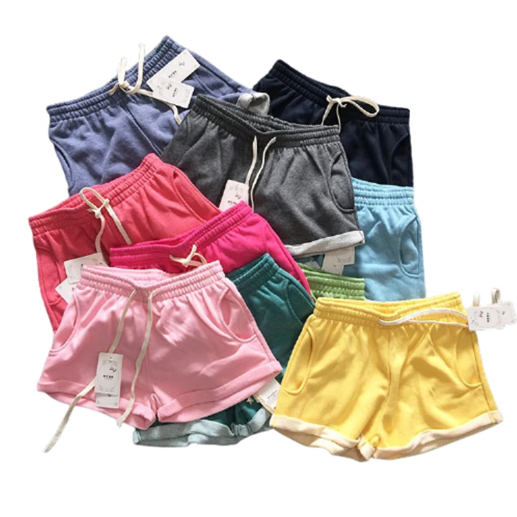 

Fashion Summer Candy Color Plus Size Casual Yoga Activewear Cotton Sweat Shorts Women, Multiple colors to choose