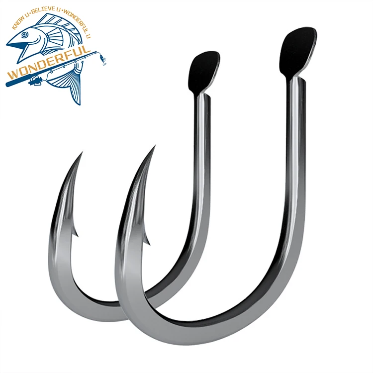 

Manufacturer Factory Supply High Carbon Steel Ocean Rock Sharp Barded Fishing Hook, Silver