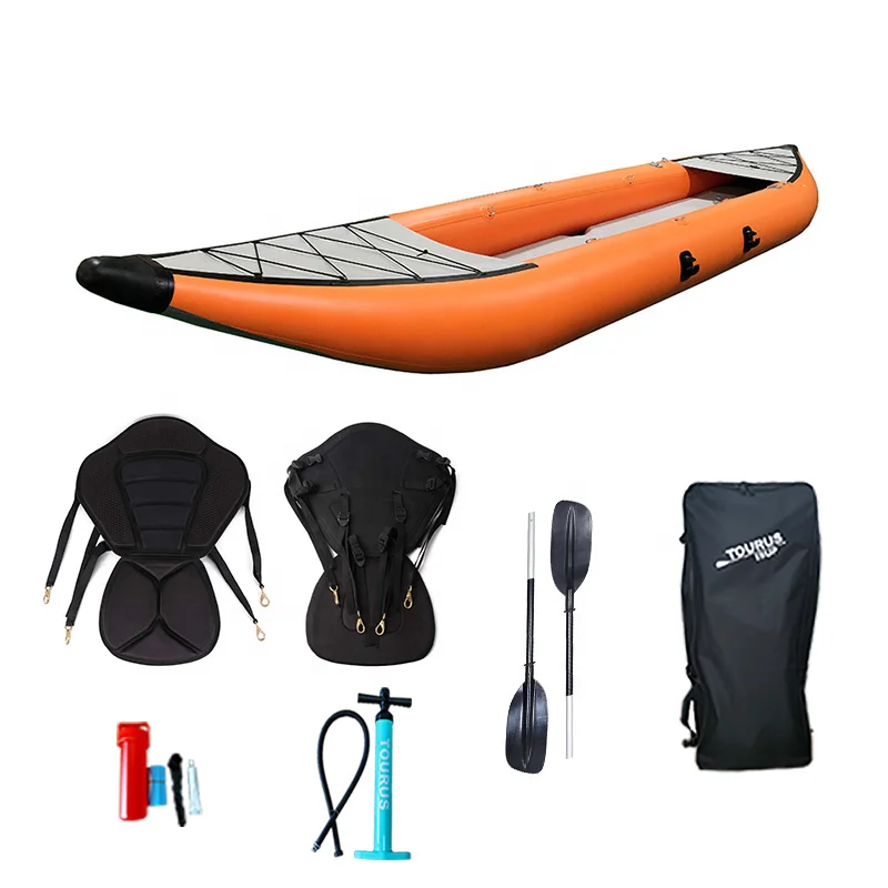 

Reanox hot sale canoe/kayak inflatable custom PVC inflatable fishing kayak for 2 person, Customized color
