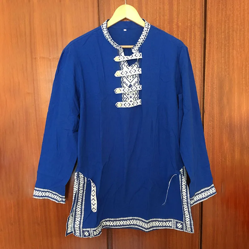 Ecoparty Adult Men Cos Medieval Knight Warrior Costume Tunic Norman Chevalier Viking Pirate Reenactment Tops Shirt For Men