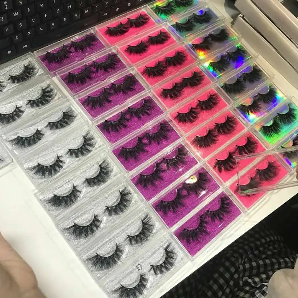 

Wholesale hot sale 25mm Mink Eyelash Custom Eyelash Packaging Private Label 3D Mink Lashes, Natural black color