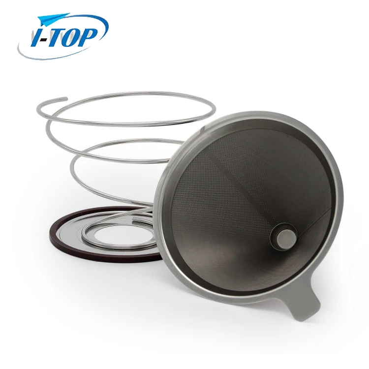 

factory customized high quality set collapsible v60 pour over stainless steel coffee dripper with cup