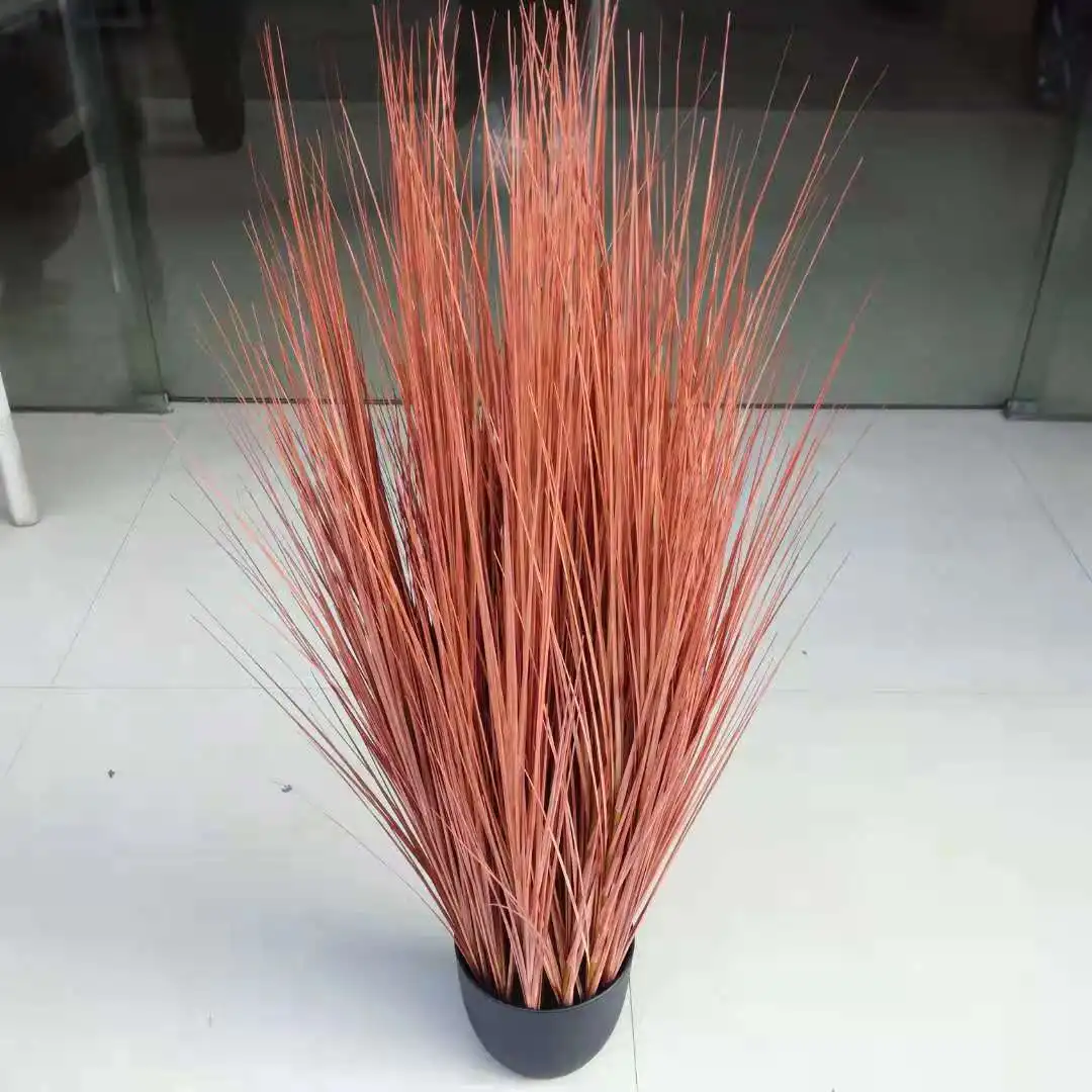 

100cm artificial onion grass reed grass in light red for decoration