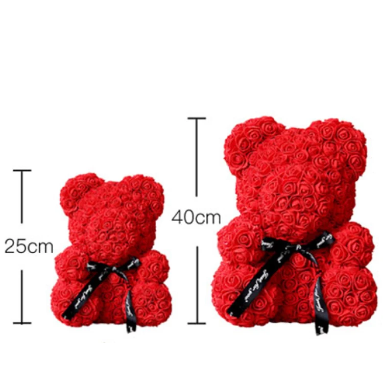 

Luxurious Gorgeous Artificial Flowers Teddy Bear Romantic Gift High Quality Preserved Rose Bear For Valentine Day Gift