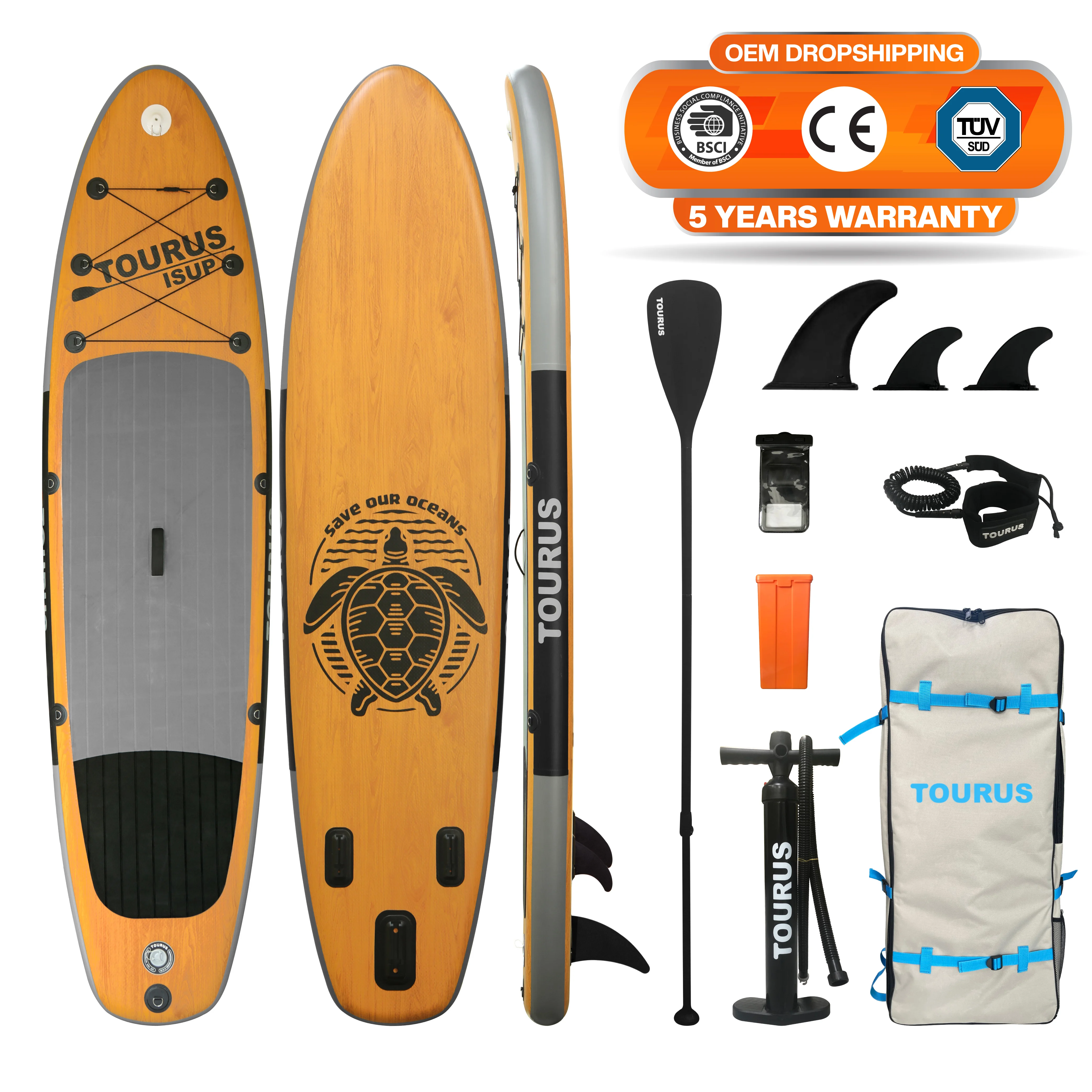 

Wholesale new design wood pvc sup inflatable isup stand up paddle board inflatable sup board surfing