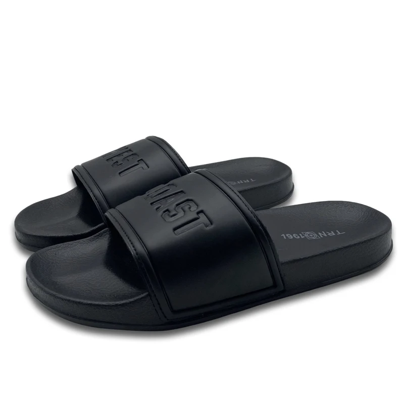 

Wholesale Custom Summer Men's slippers sandals,Design Print Open Toe Slippers men's sandals, Black