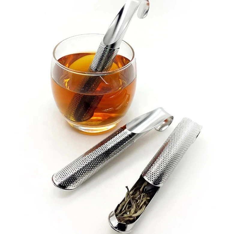 

2021 Amazon hot selling Stainless Steel Tea Strainer Tea Infuser Pipe Design Touch Feel Good Holder Tool Tea Infuser Filter