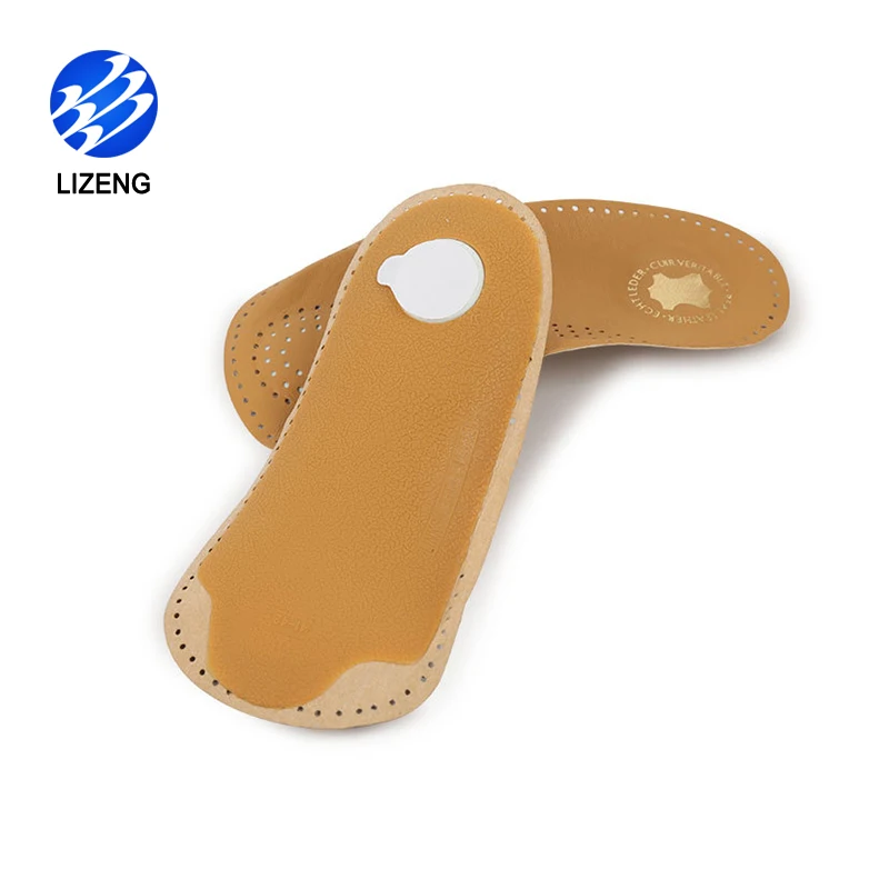 

Plantar Fasciitis 3/4 Genuine Leather Insoles For Shoes, Brown