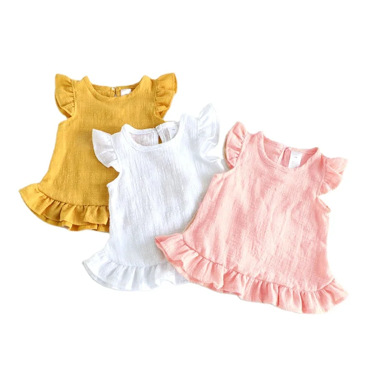 

2-6Years Toddler Kids Baby Girls Sleeveless T Shirts Vest Solid Pure Color Casual Baby Summer Tops Clothes P197