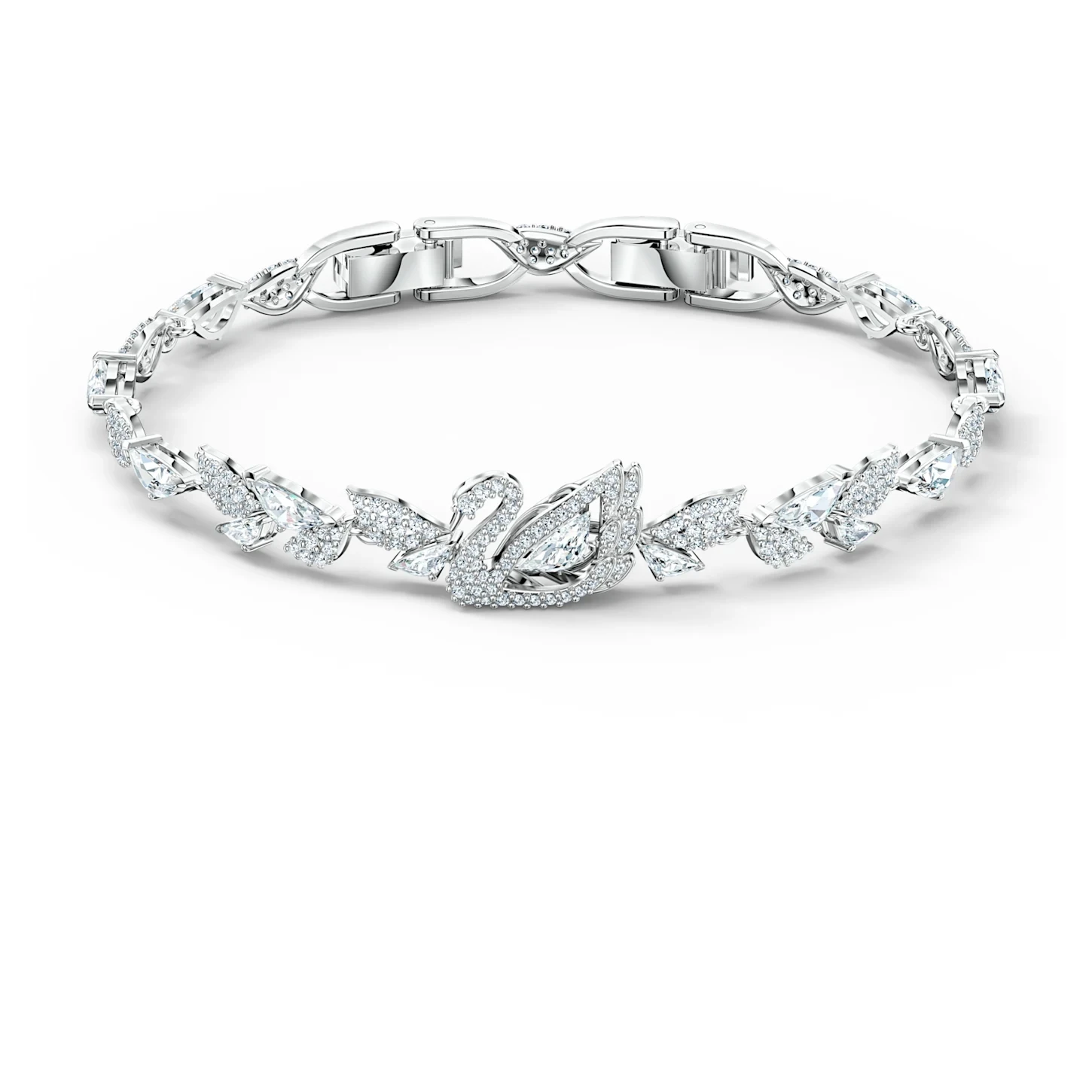 

Elegant temperament beating heart hollow swan wing female bracelet, Rhodium