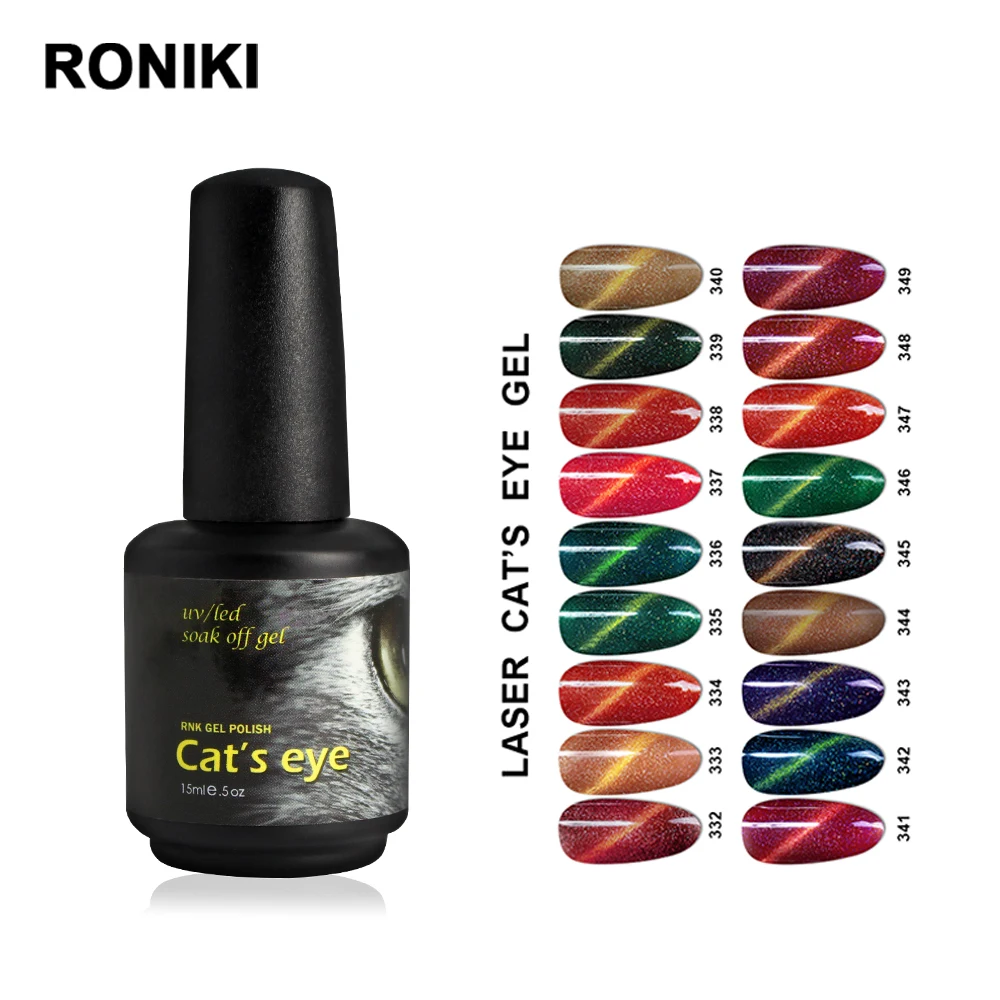 

RONIKI Nail Painting laser Uv gel Color 3D Cat Eyes Gel Nail Polish, 18 colors