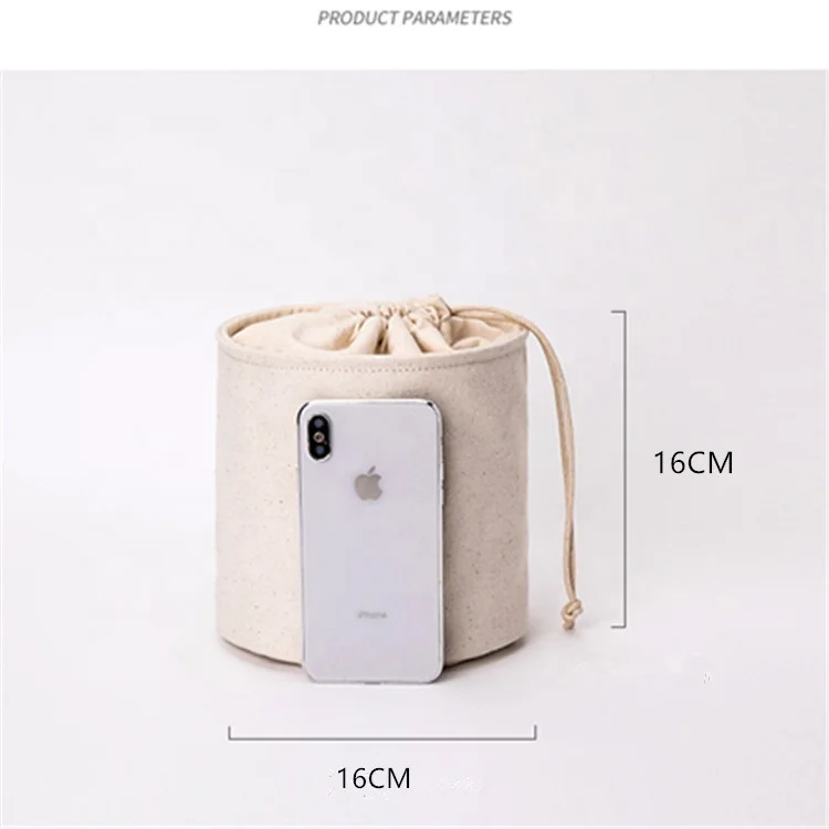 

Travel Portable Customized Waterproof Drawstring Coated Monogram Bridesmaid Canvas Cosmetic Bag, Customized color