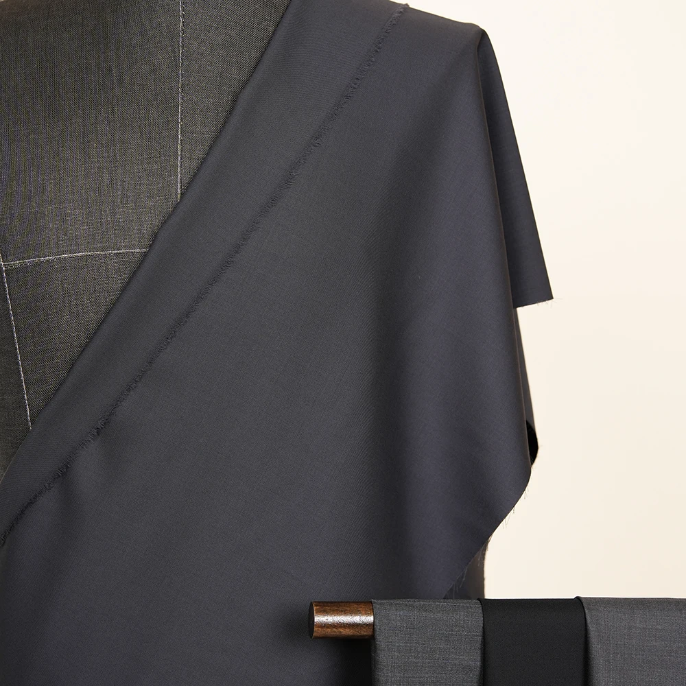Italian 50%W 50%P Suiting Fabric Merino Wool Polyester Blend Woven Technique for Men's Jackets and Boys' Clothing