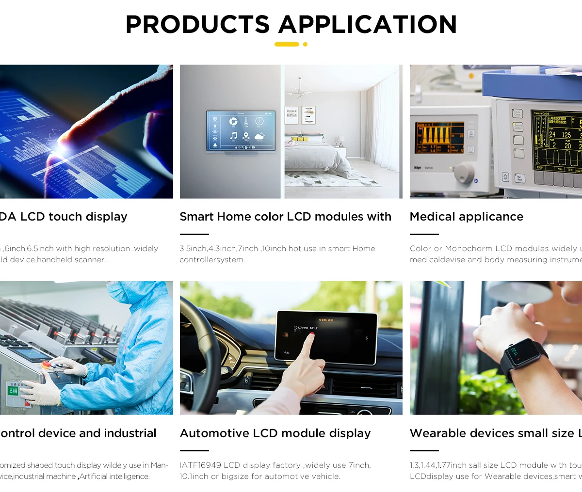lcd panel for industry and medical usage supplier