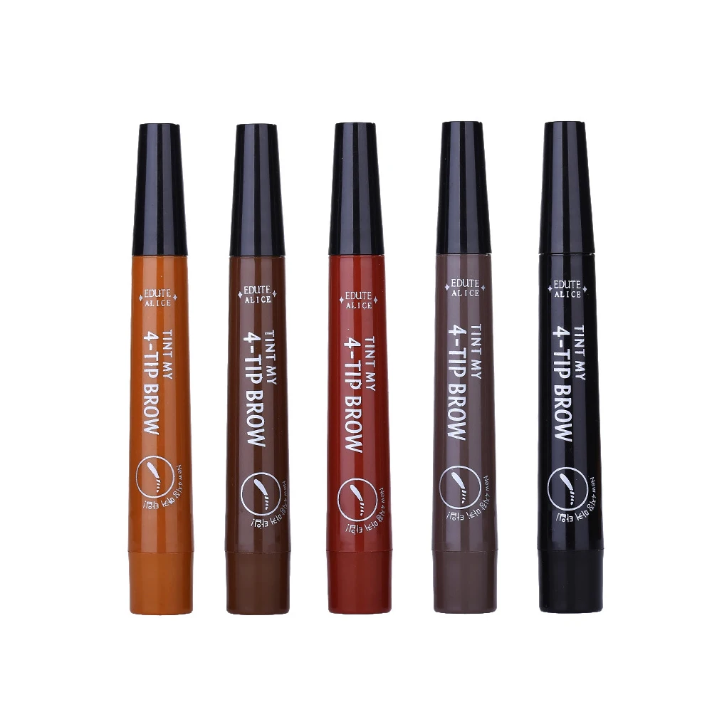 

Liquid Eyebrow Pencil Waterproof 4 Fork Apply Well Cosmetics Natural Color Rendering, Light brown/dark brown/red brown/gray brown/black