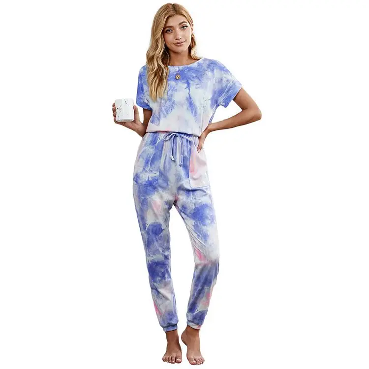

short Sleeve long Pants set Spring Pyjamas Designer Women's Pijamas Women casual Pajamas printed Women's Sleepwear